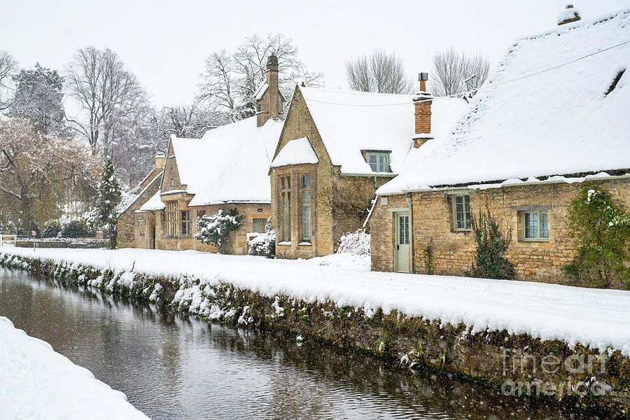 Lower Slaughter Village in Winter  Photograph by Tim Gainey