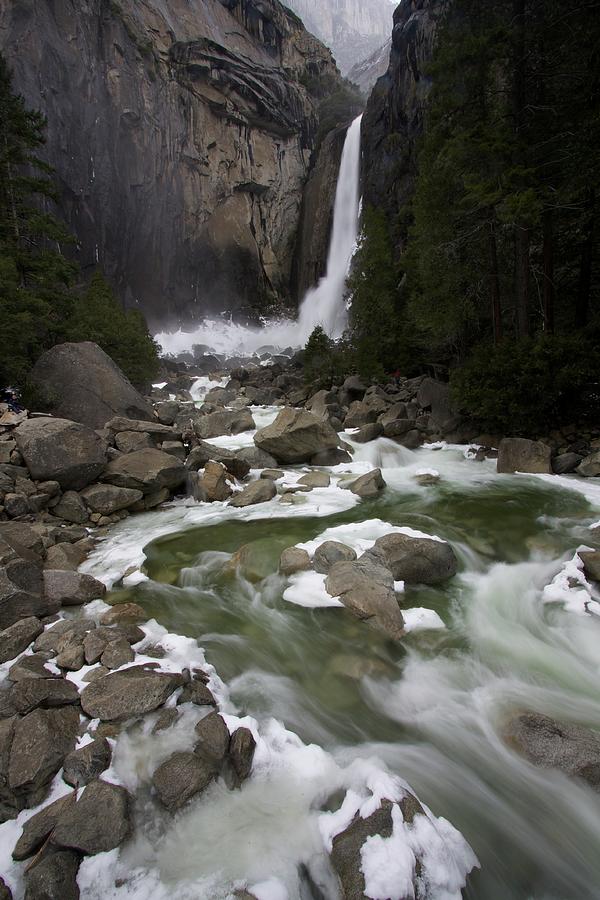 Lower Yosemite Falls In Spring Photograph by Benjamin F. Hall