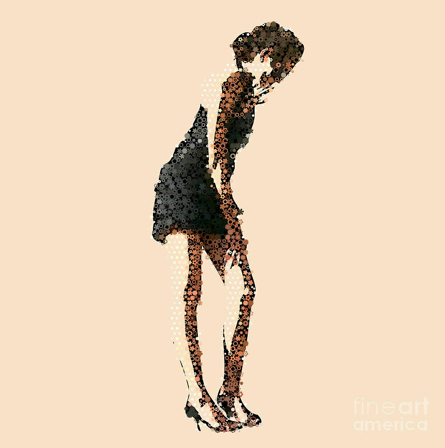 Symbol Digital Art - Lowering Girl With Flowers by Ryger Symbol Digital Art - Lowering Girl With Flowers by Ryger