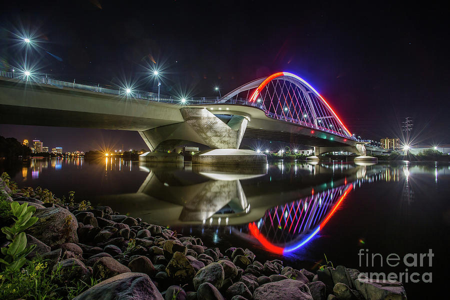 Lowry Ave Bridge in Red and White Photograph by Habashy Photography