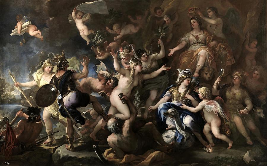 Luca Giordano / Allegory of the Annexation of Messina to Spain, 1678, Italian School. Painting by Luca Giordano -1634-1705-