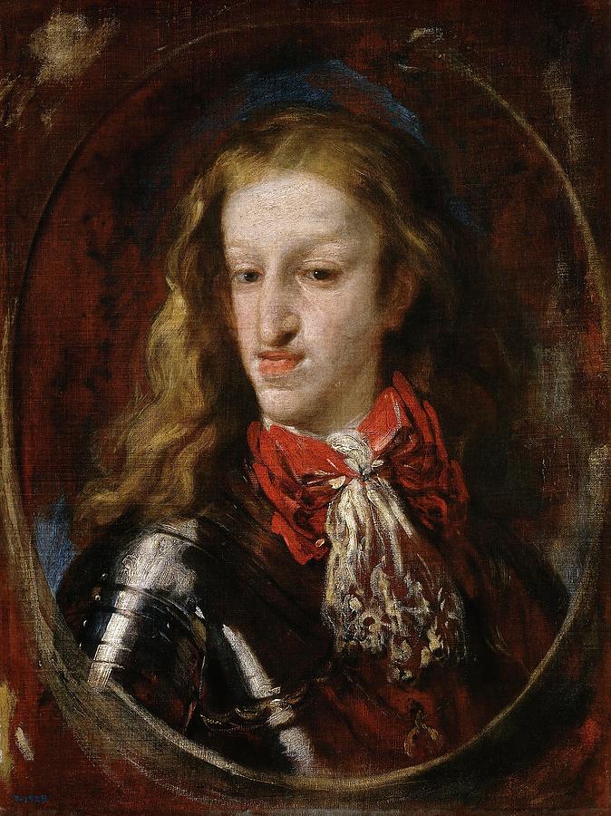 Luca Giordano / Charles II of Spain, 1693, Italian School, Oil on canvas, 66 cm x 56 cm, P02504. Painting by Luca Giordano -1634-1705-