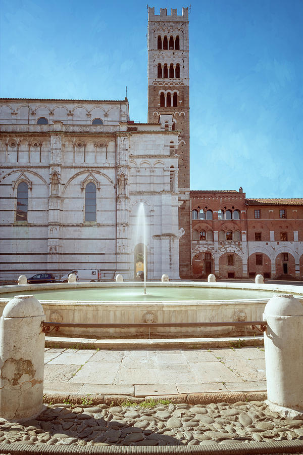 Lucca Italy Fountain Photograph
