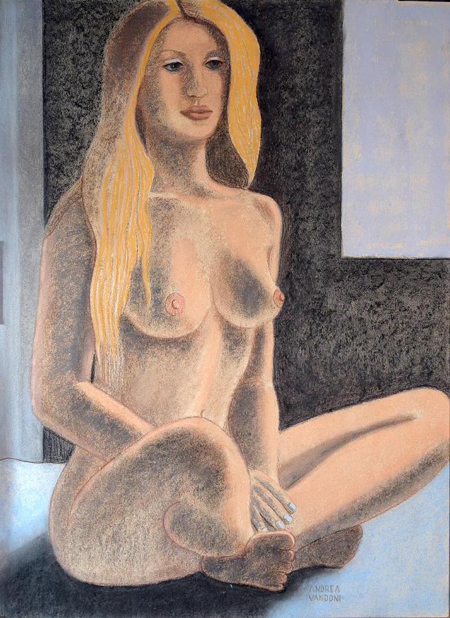 Nude Female Drawing - Luce by Andrea Vandoni
