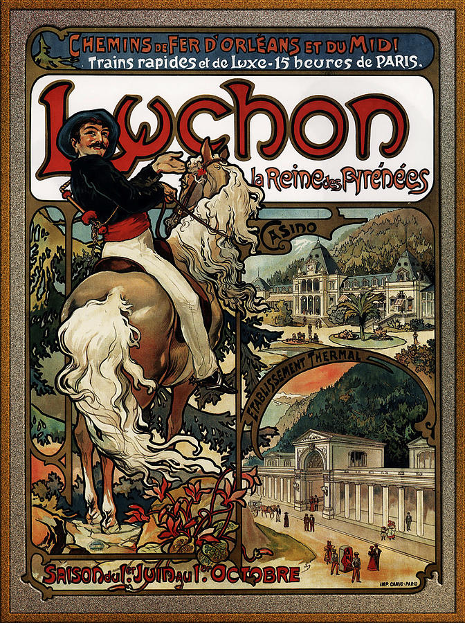 Luchon by Alphonse Mucha Painting by Rolando Burbon Luchon by Alphonse Mucha Painting by Rolando Burbon