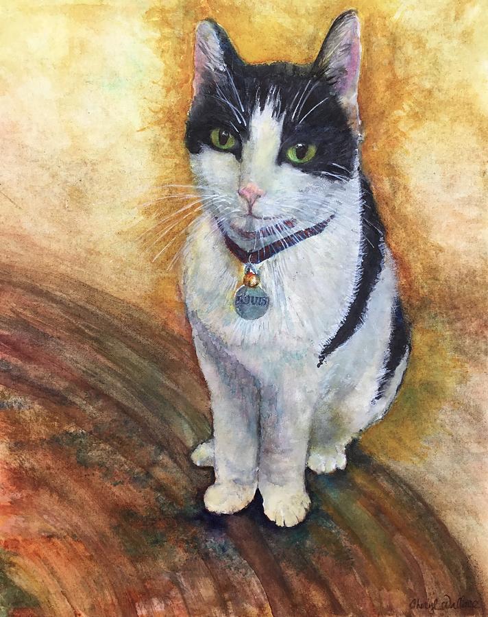 Cat Painting - Lucifee by Cheryl Wallace