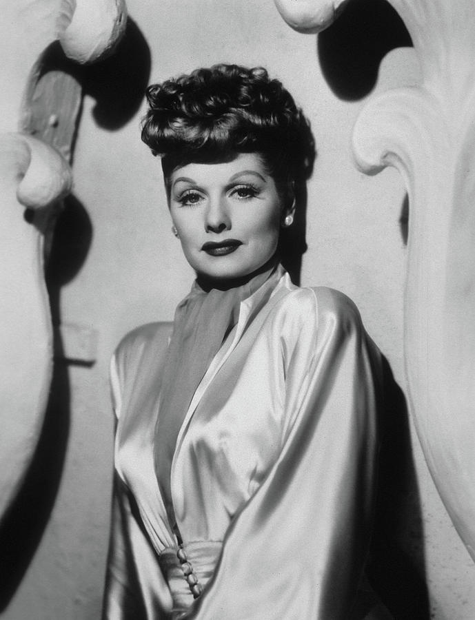 Lucille Ball Elegant Portrait In Silk Photograph by Globe Photos