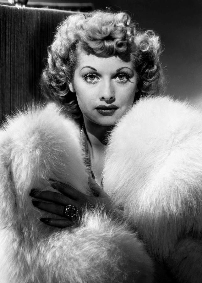 Lucille Ball Photograph - Lucille Ball Portrait In Fur by Globe Photos