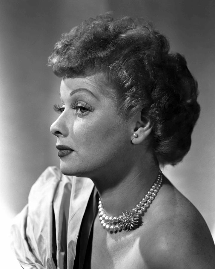 Lucille Ball Photograph - Lucille Ball Profile In Pearls by Globe Photos