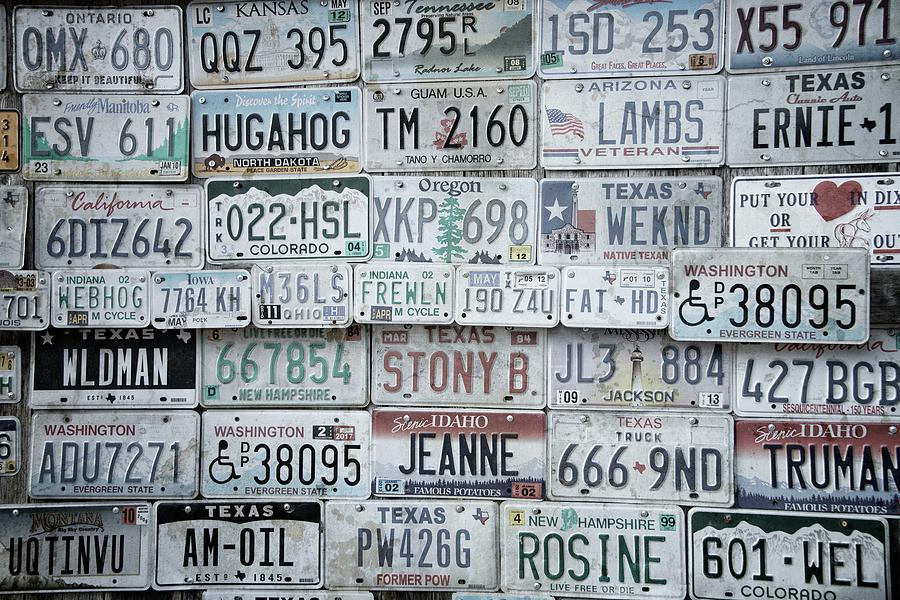 Luckenbach License Plates Photograph by Lynn Bauer
