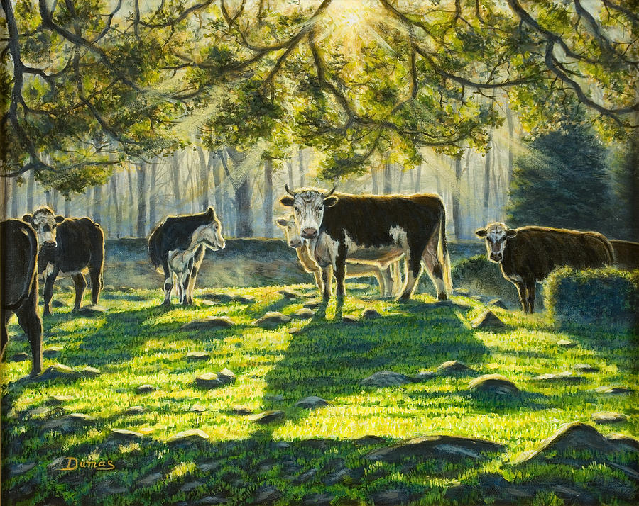 Lucky Bull Painting by Bruce Dumas