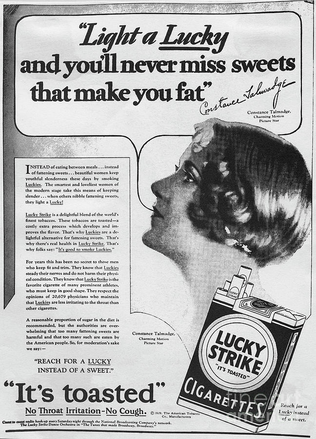 Lucky Cigarette Advertisement Photograph by Bettmann