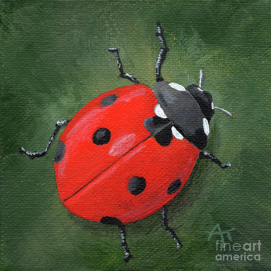 Lucky Ladybug Painting by Annie Troe Lucky Ladybug Painting by Annie Troe