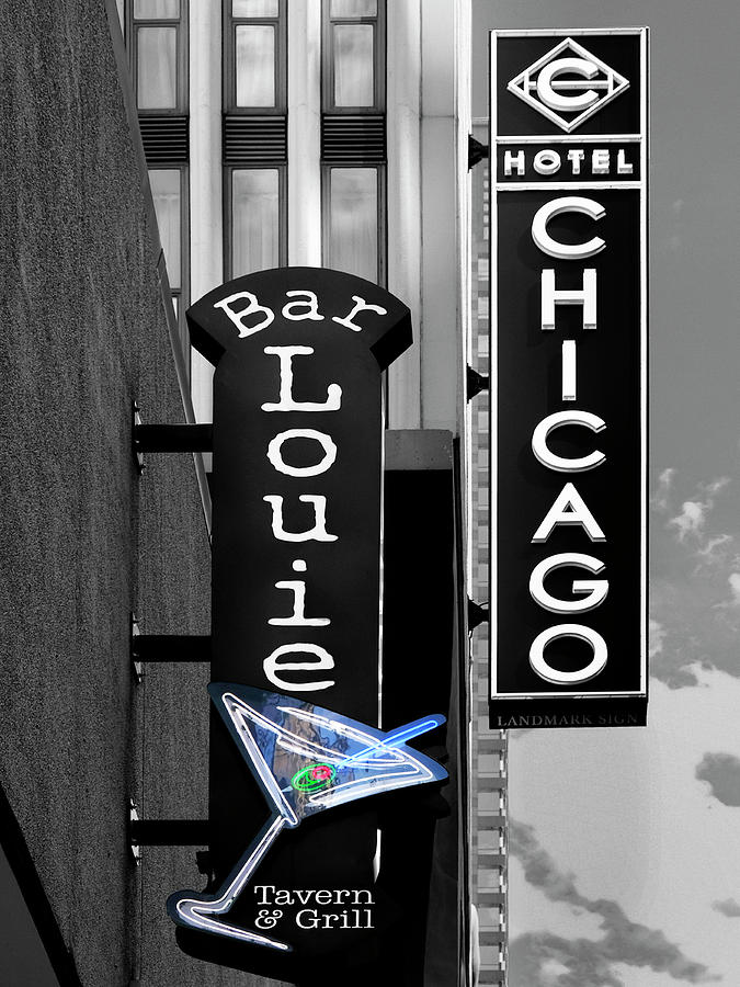LUCKY LOUIE Bar Hotel Chicago Photograph by William Dey