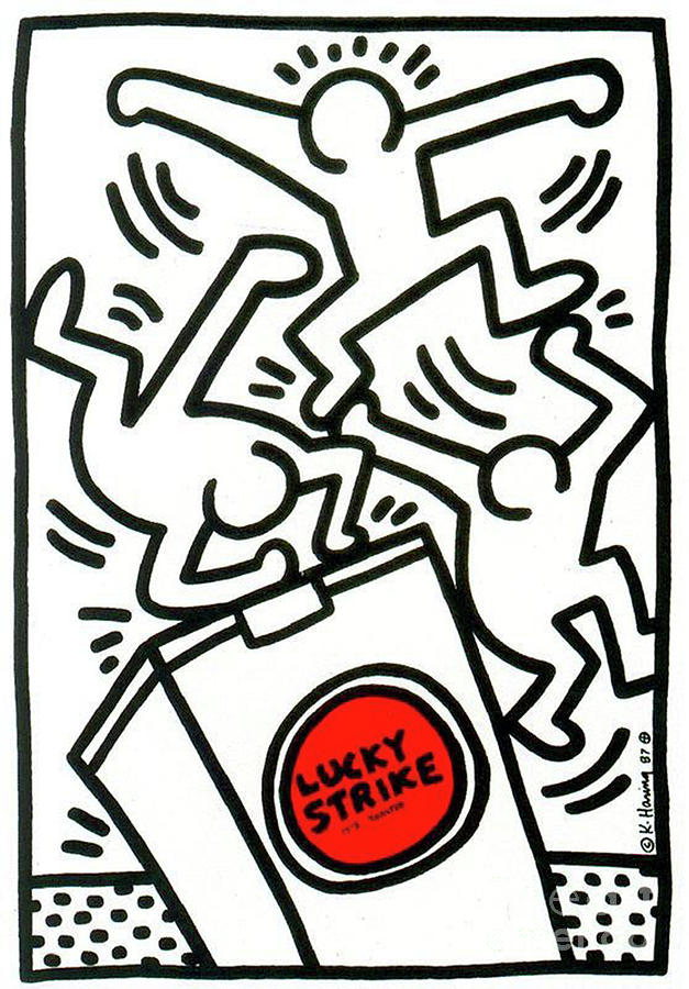 Haring Painting - Lucky Strike by Haring