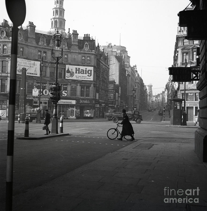 Ludgate Circus Deserted In Wartime, 1943 Photograph by 