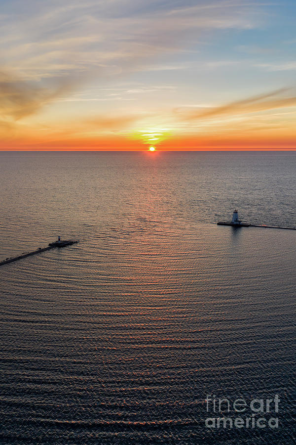 Ludington Photograph - Ludington Vertical Aerial by Twenty Two North Photography Ludington Photograph - Ludington Vertical Aerial by Twenty Two North Photography