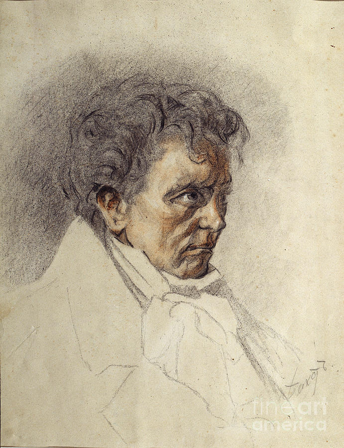 Ludwig Van Beethoven 1770-1827. Artist Drawing by Heritage Images