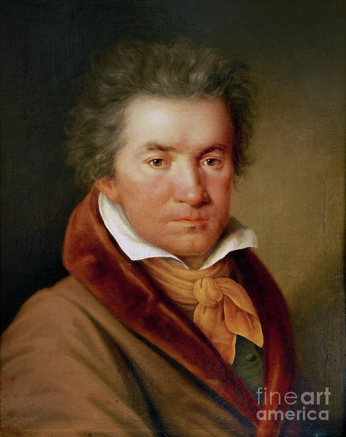 Ludwig Van Beethoven Painting by German School