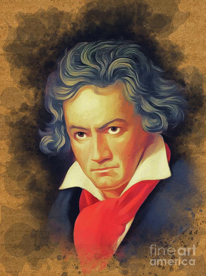 Beethoven Movie Painting - Ludwig van Beethoven, Music Legend by Esoterica Art Agency
