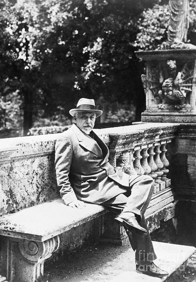 Luigi Pirandello In Garden Novelist Photograph by Bettmann