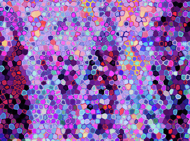 Luka 1006 Mosaic Pink Purple Blue Digital Art by Corinne Carroll