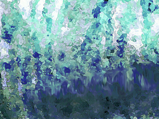 Luka Blue Green White Digital Art by Corinne Carroll