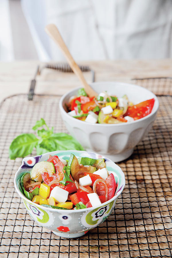 Lukewarm Antipasti Salad With Mozzarella Photograph by Tre Torri