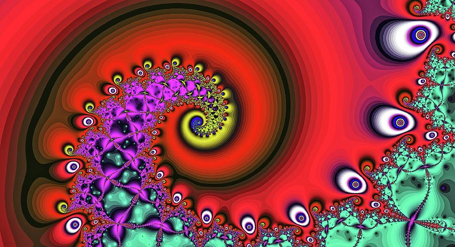 Luminous Spiral Red Digital Art by Don Northup