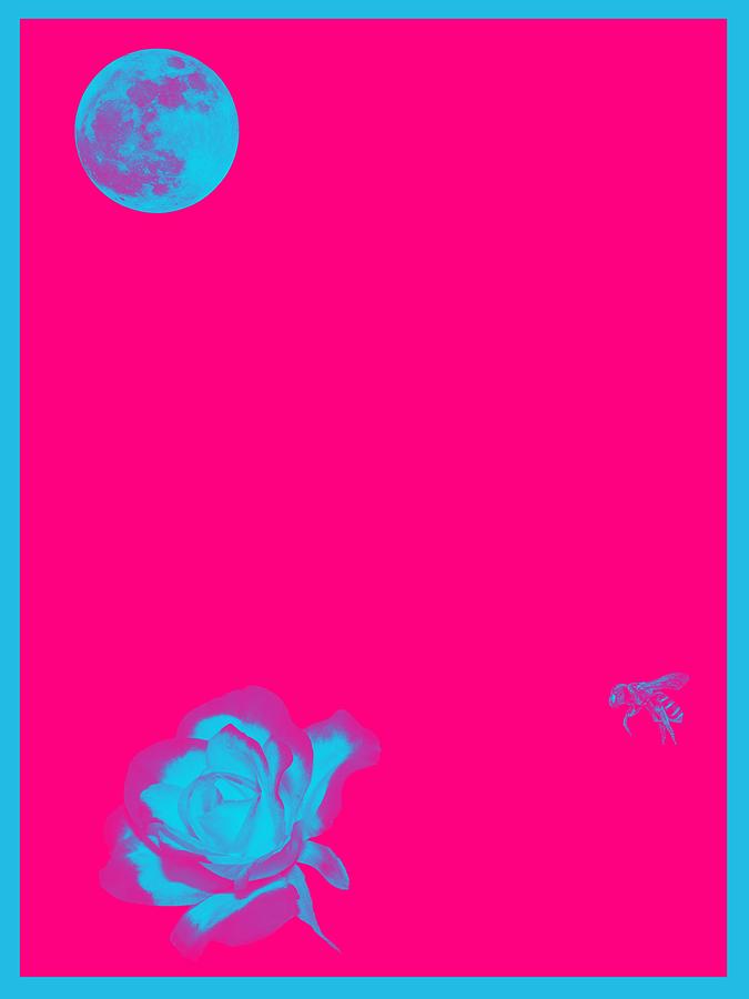Luna, Bee And Flower Minimalist Poster V3a Painting