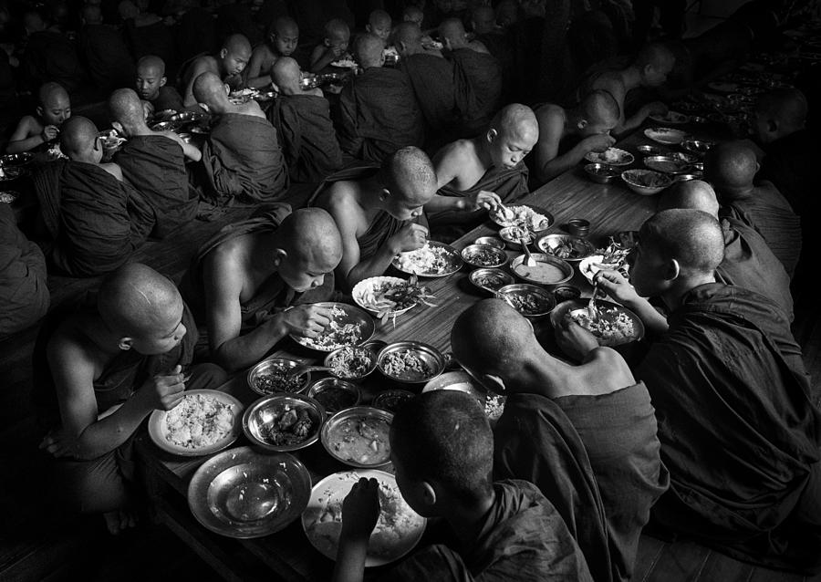 Black And White Photograph - Lunch by Angela Muliani Hartojo