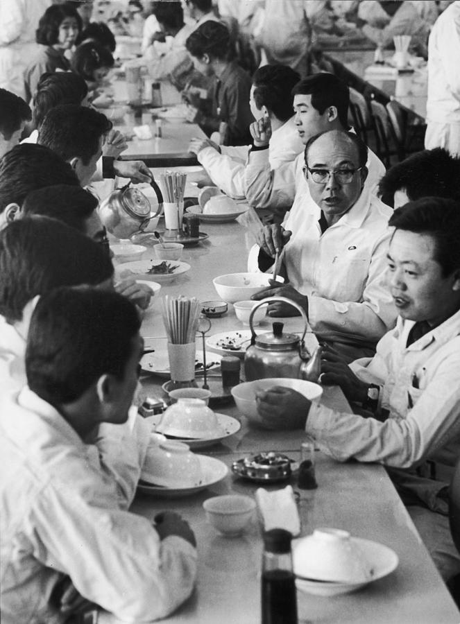 Black And White Photograph - Lunch At Honda Factory by Takeyoshi Tanuma