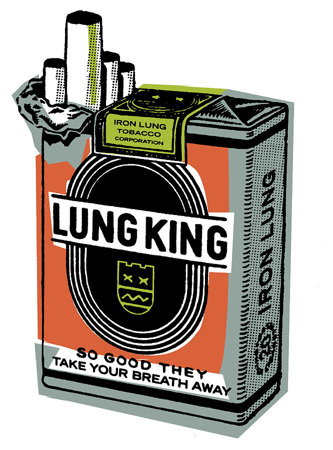 Vintage Drawing - Lung King Brand Cigarettes by CSA Images