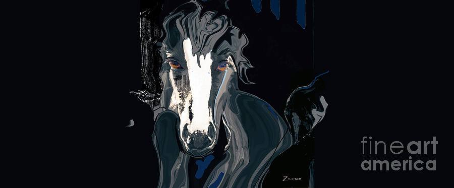 Horse Mixed Media - Lungta Windhorse No. 2-ENERGY by Zsanan Studio