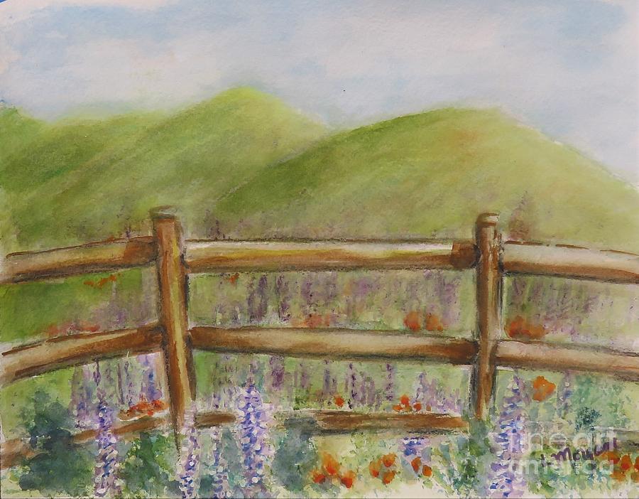 Poppy Painting - Lupines with a Side of Poppies by Laurie Morgan