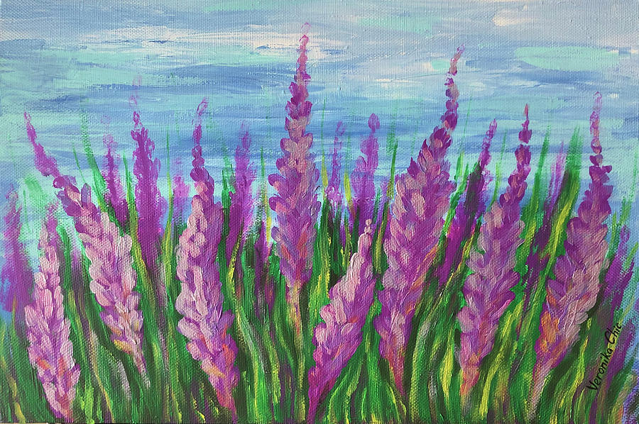 Lupins Painting by Veronika Chic - Fine Art America