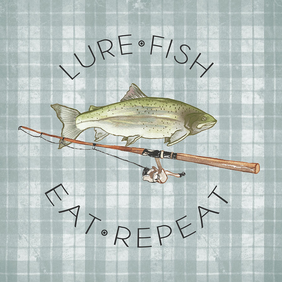 Fish Digital Art - Lure Fish Eat Repeat by Elizabeth Medley
