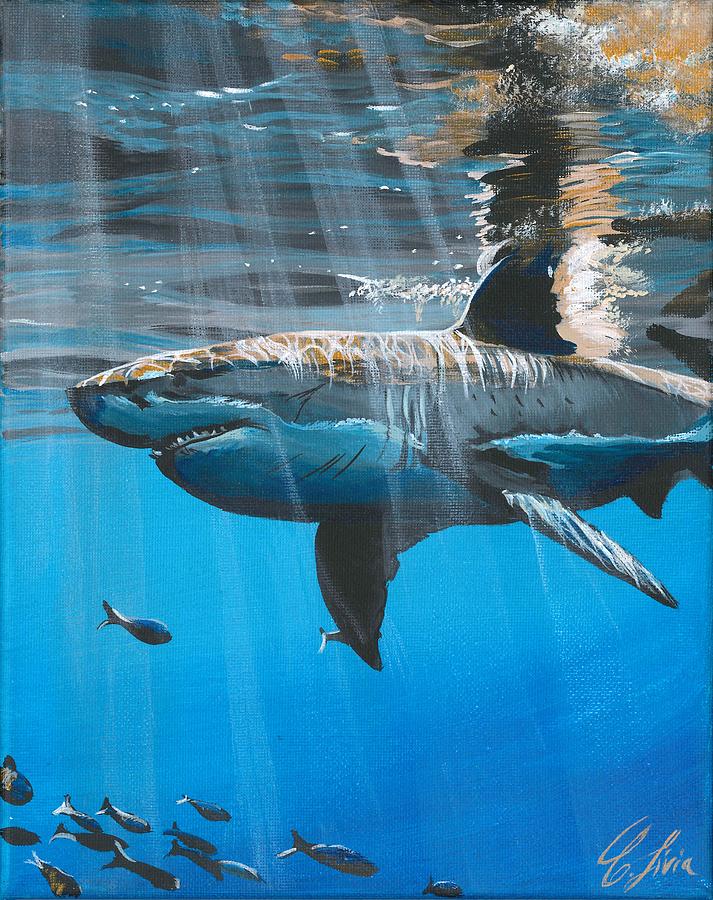 Lurking shark Painting by Livia Constantinescu - Pixels