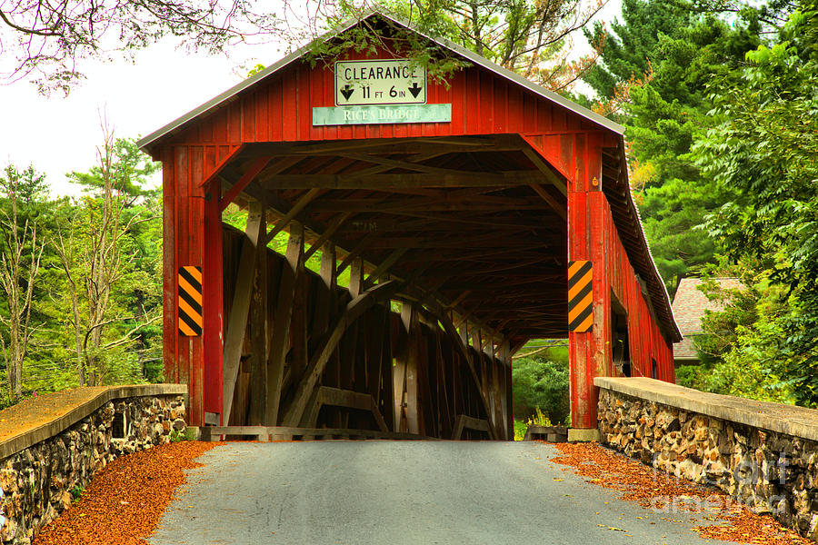 Lush Landscape At The Rices Covered Bridge Photograph by Adam Jewell