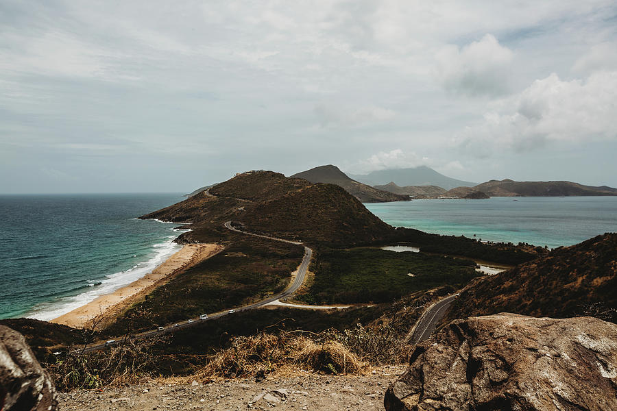 Landscape Photograph - Lush Landscape View Of St Kitts And Nevis Taken From Frigate Bay by Cavan Images