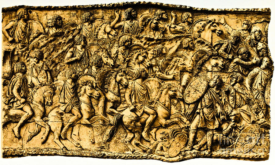 Lusius Quietus Berber Dacian Battle Scene on Column of Trajan in the Roman Forum Relief by Peter Ogden