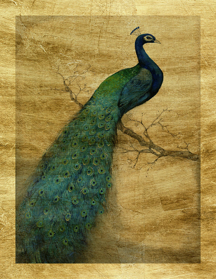 Lustr Peacock Blue I Painting by Tim Otoole