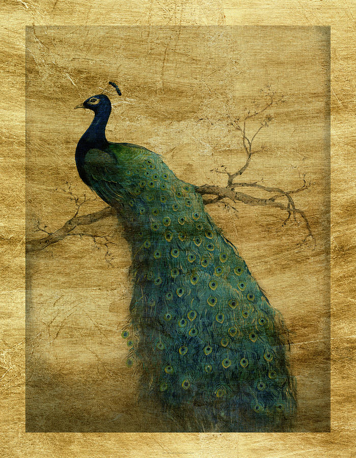 Lustr Peacock Blue II Painting by Tim Otoole