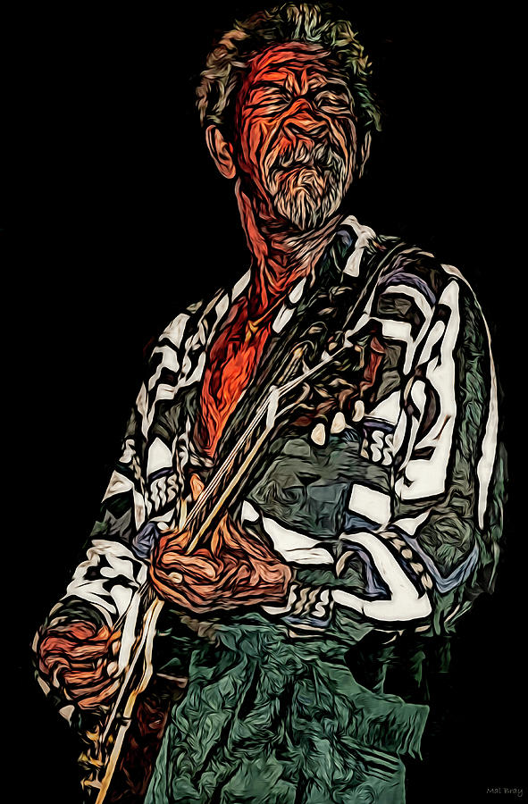 Music Mixed Media - Luther Allison Blues  Guitarist by Mal Bray