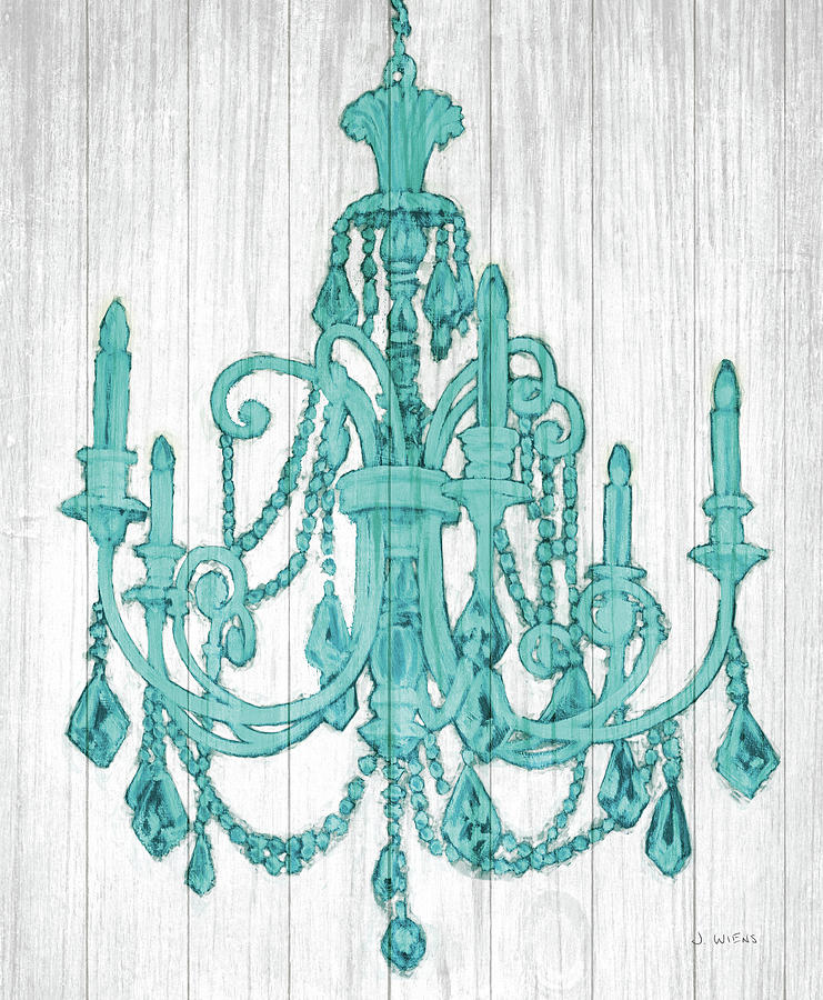 Candle Painting - Luxurious Lights IIi Turquoise Crop by James Wiens