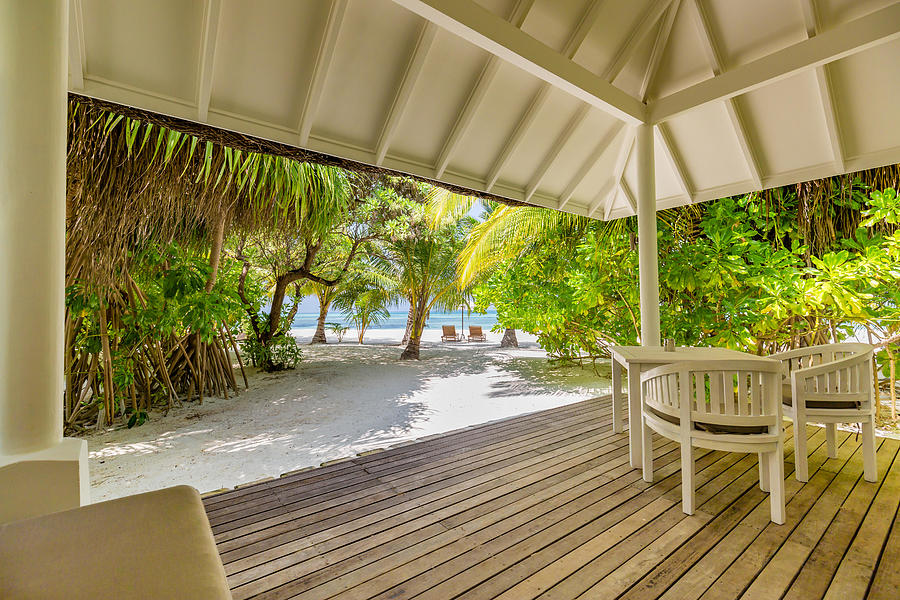 Summer Photograph - Luxury Beach Villa, Backyard Deck by Levente Bodo