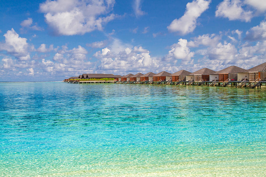 Summer Photograph - Luxury Water Bungalows And Amazing Blue by Levente Bodo