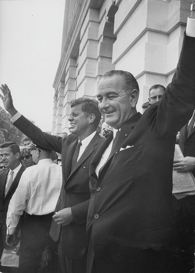 Lyndon Johnson Photograph - Lyndon B Johnson and John F Kennedy by Hank Walker