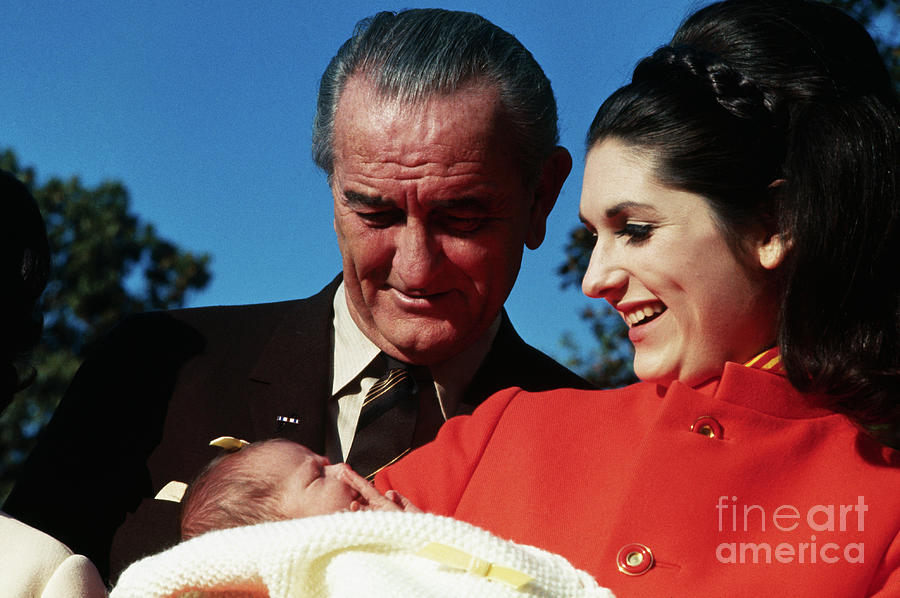 Lyndon Johnson Smiling At His Baby Photograph by Bettmann