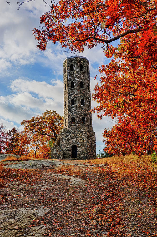 Lynn Woods Stone Tower Fall Foliage Lynn Massachusetts Photograph by Toby McGuire